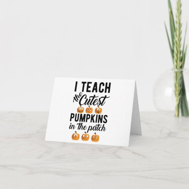 Cartão De Festividades Ensino os Pumpkins mais incríveis no Cartaz de Pat (Frente)