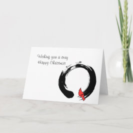 Cartão De Festividades Enso Circle with Red Cardinal