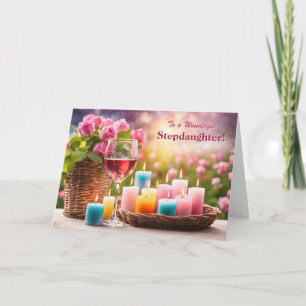 Cartão De Festividades Enteada Feliz Dia das Mães Vinho Bonito