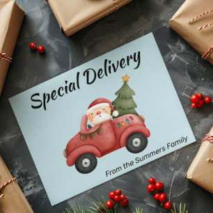 Cartão De Festividades Entrega Especial Papai Noel de Caminhão
