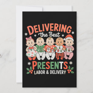 Cartão De Festividades Entregando Os Melhores Presentes Trabalho E Entreg