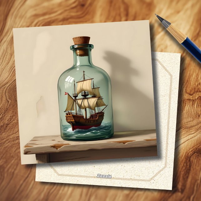 Cartão De Festividades Entregar numa garrafa | Mantendo contato (Criador carregado)