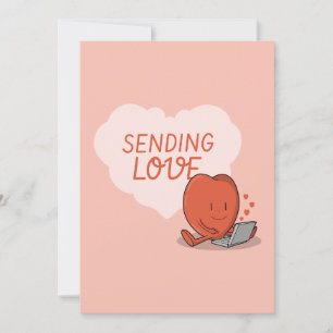 Cartão De Festividades Enviando Amor – Coração no Teclado