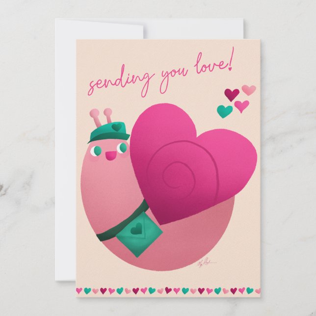 Cartão De Festividades Enviando Amor pelo Correio (Frente)