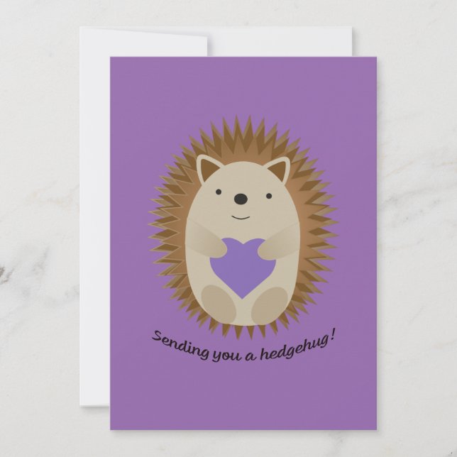 Cartão De Festividades Enviando-lhe um Hedgehog Hedgehug (Frente)