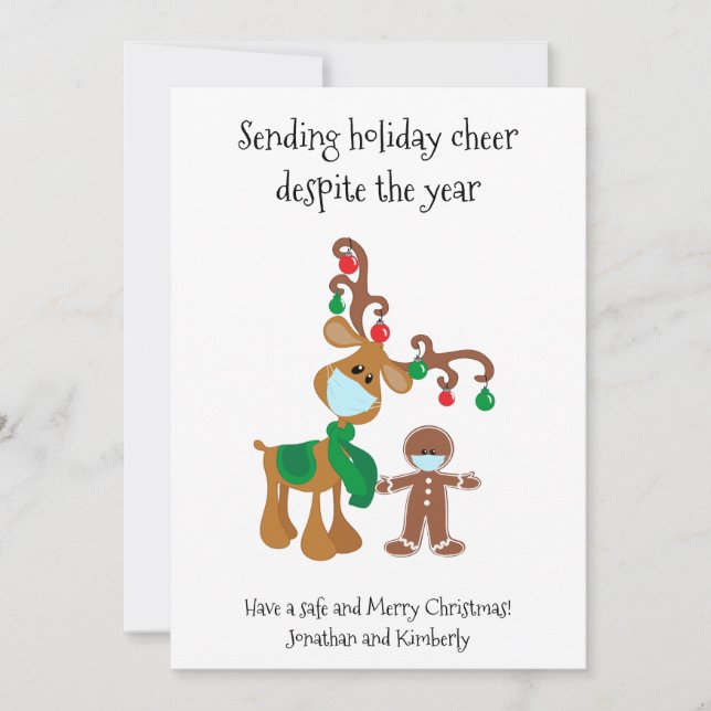 Cartão De Festividades Enviando máscara de rosto de saudação de férias 20 (Frente)