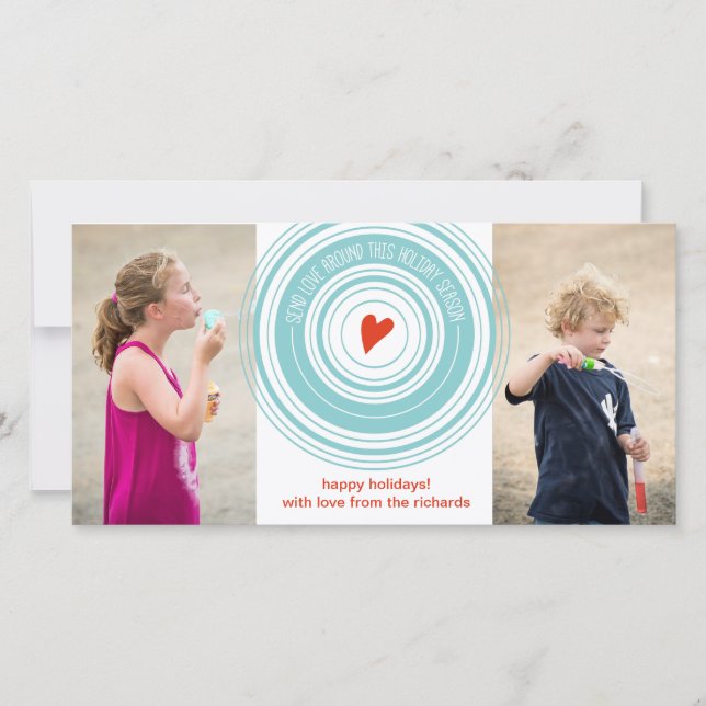 Cartão De Festividades Enviar amor em torno de x2 (Frente)