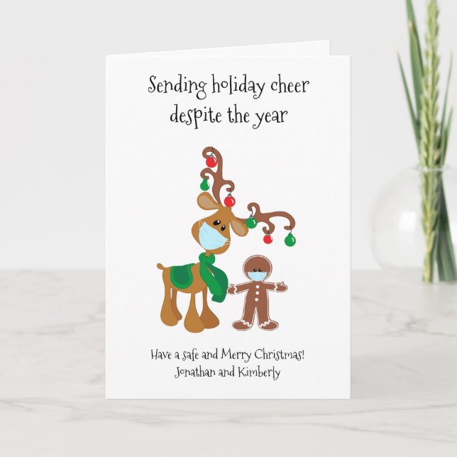 Cartão De Festividades Envio de feriado Apesar do ano de 2021 (Frente)