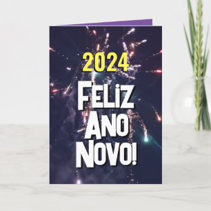 Cartão De Festividades Envio de Texto para o Ano Novo 2024