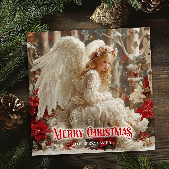 Cartão De Festividades Epic Victorian angel red and gold fantasy greeting (Epic Victorian angel red and gold fantasy greeting card

)