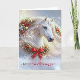 Cartão De Festividades Época de Natal Cavalo Cumprimentos Fantasia Bonito