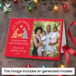 Cartão De Festividades ÉPOCA DO NATAL Família Foto Moderno Natal