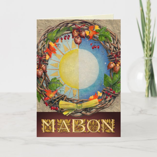Cartão De Festividades Equinox Mabon Wreath (Frente)