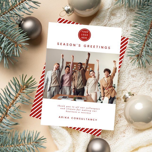 Cartão De Festividades Equipe Corporativa Moderna de Natal de Negócios |  (Criador carregado)