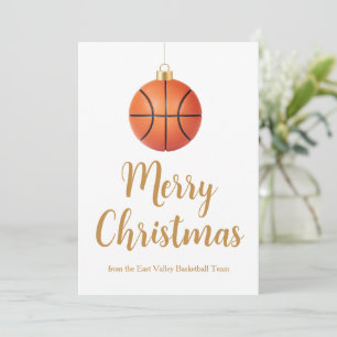 Cartão De Festividades Equipe de Basquete Chic Feliz Natal Personalizado