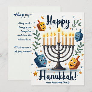 Cartão De Festividades Equipe de Giro do Hanukkah Envia Seu Amor