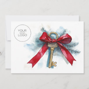 Cartão De Festividades Equipe de Imóveis com Logotipo Personalizado Foto 