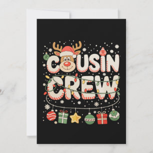 Cartão De Festividades Equipe de Primo de Natal Rena Família Corresponden