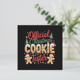 Cartão De Festividades Equipe Oficial de Testadores de Biscoitos de Natal