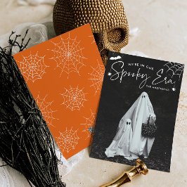 Cartão De Festividades Era Assustadora Fofa Foto Halloween