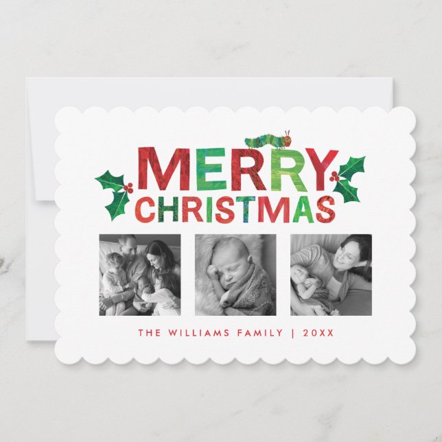 Cartão De Festividades Eric Carle Christmas Caterillar (Frente)