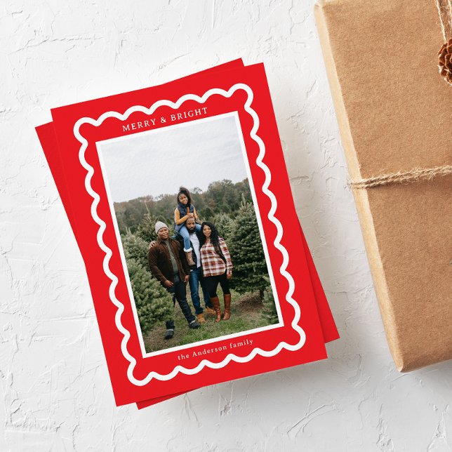 Cartão De Festividades Escala Simples Vermelha e Branca (Criador carregado)