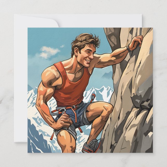 Cartão De Festividades Escalada de rochas nos Alpes suíços (Frente)