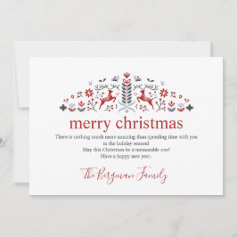 Cartão De Festividades Escandinávia Folk Art Reindeer Foto Natal