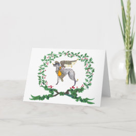 Cartão De Festividades Escocesa de Barcos de Deerhound com JOY1