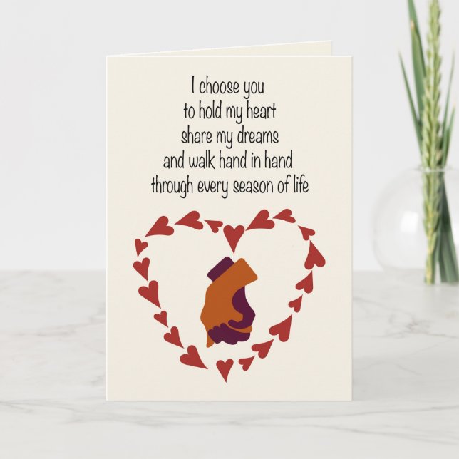 Cartão De Festividades Escolho Você Carta de São Valentim Dobrada (Frente)