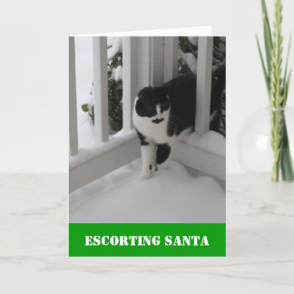 Cartão De Festividades Escorting Santa Card by Spec Ops Cat