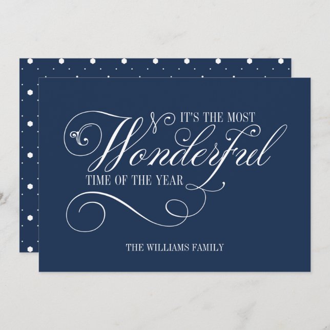 Cartão De Festividades Escrever A Hora Mais Maravilhosa Do Ano (Frente/Verso)