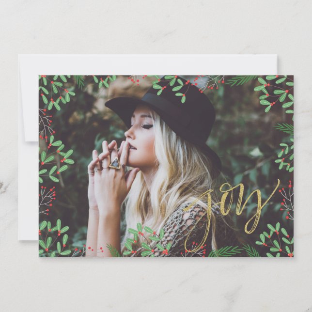 Cartão De Festividades Escrita Faux Gold Script (Frente)