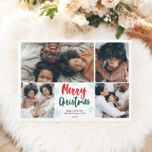 Cartão De Festividades Escrita Snow Fun feliz família de Natal 5 fotos