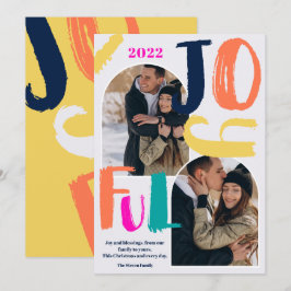 Cartão De Festividades Escrito em negrito moderno 2 fotos Marcar Feliz Na