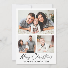 Cartão De Festividades Escrito em Tinta Moderna 3 Fotos Natal