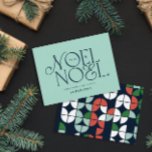 Cartão De Festividades Escrito geométrico H colorido de Noel, brilhante,<br><div class="desc">Divertimento alegre e colorido Noel Christmas — tipografia geométrica design de Natal. Vermelho,  verde,  aqua,  marinho azul e cor rosa.</div>