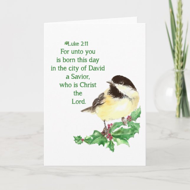 Cartão De Festividades Escritura do Sticker de Escritura de Natal Cristão (Frente)