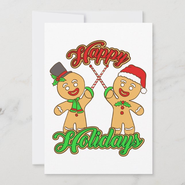 Cartão De Festividades Esgrima Natal Gingerbird Men Natal Natal Natal Nat (Frente)
