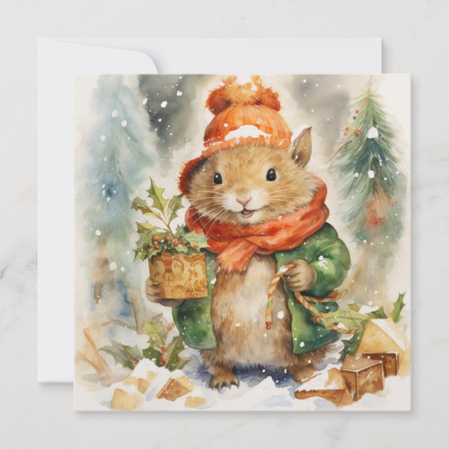 Cartão De Festividades Espalhando a alegria de Natal (Frente)