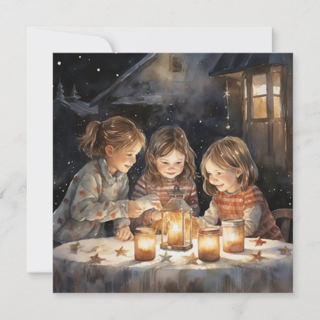 Cartão De Festividades Espalhando a Luz da Alegria Natalina (Frente)