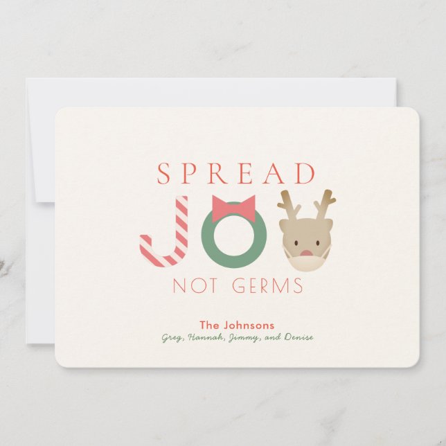 Cartão De Festividades Espalhar Joy Reindeer Mask Natal Branco (Frente)