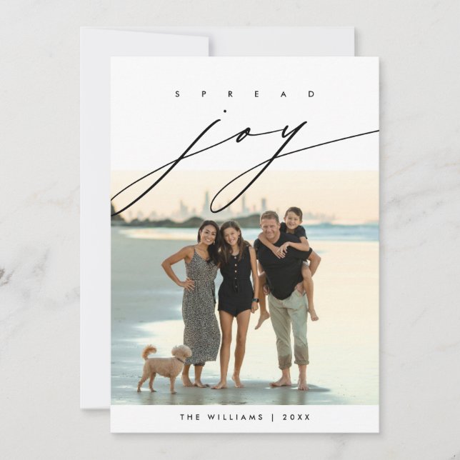 Cartão De Festividades Espalhe Alegria, Foto de Família de Natal (Frente)