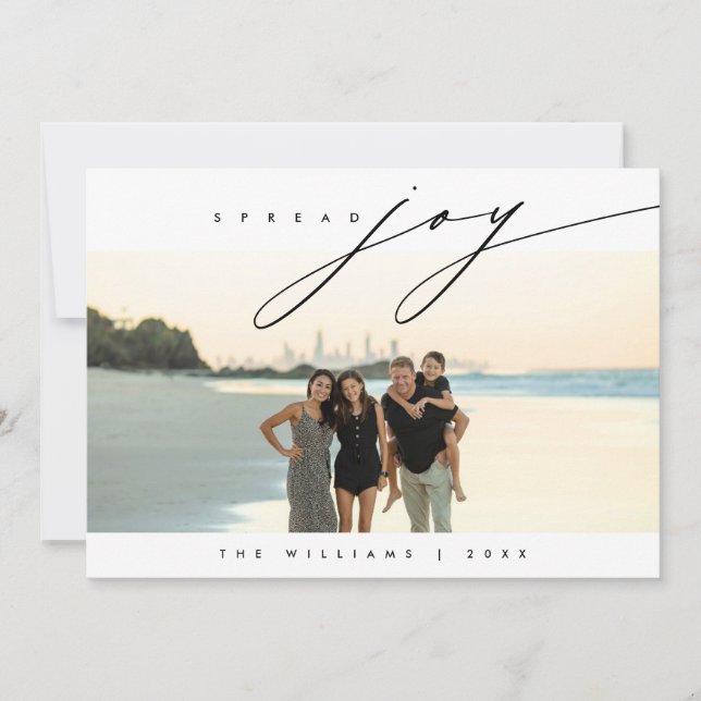 Cartão De Festividades Espalhe Alegria, Foto de Família de Natal Sobrepos (Frente)