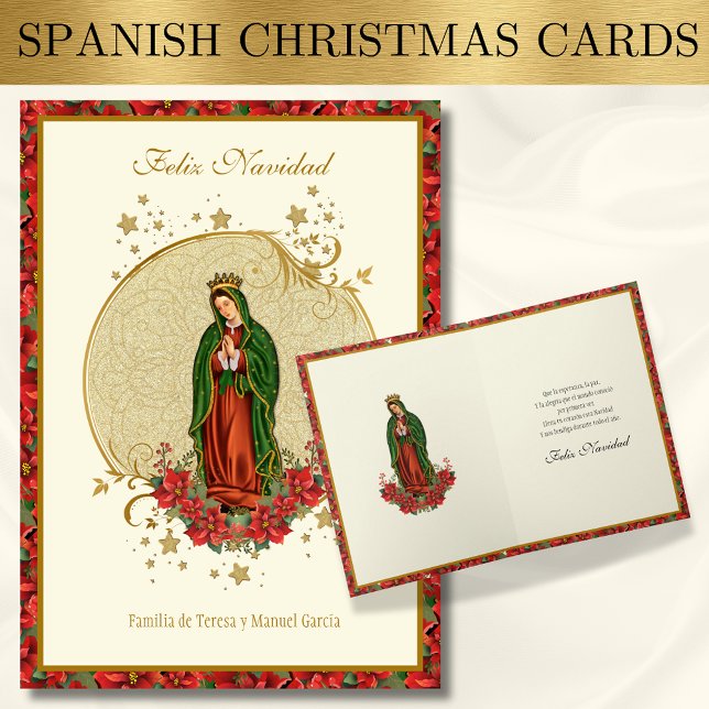 Cartão De Festividades Espanha Guadalupe Christmas Pointsettia (Criador carregado)