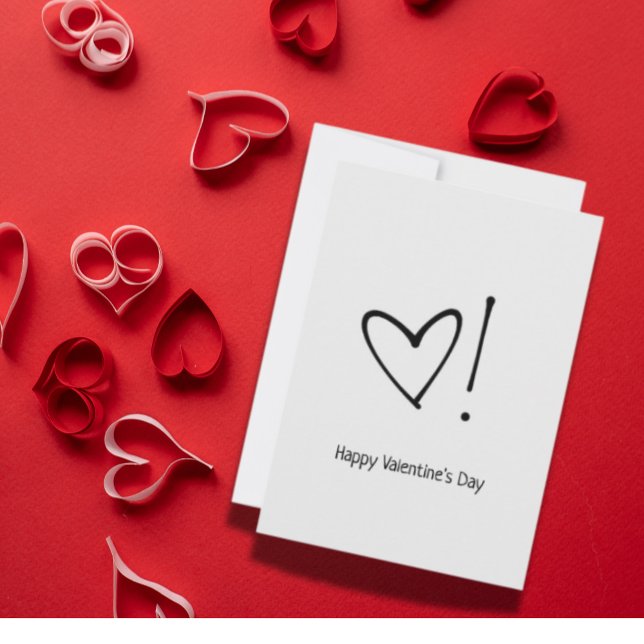 Cartão De Festividades Especial de Dia de os namorados Cardíaco Minimalis (Minimalist Heart Valentine's Day Special Card)