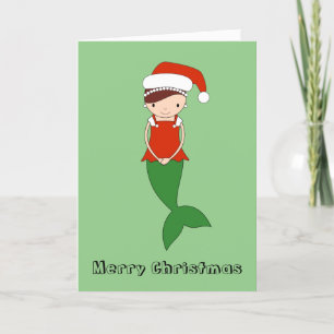 Cartão De Festividades Especial de Natal da Sereia