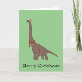 Cartão De Festividades Especial de Natal do Dinossauro de Pescoço Longo B