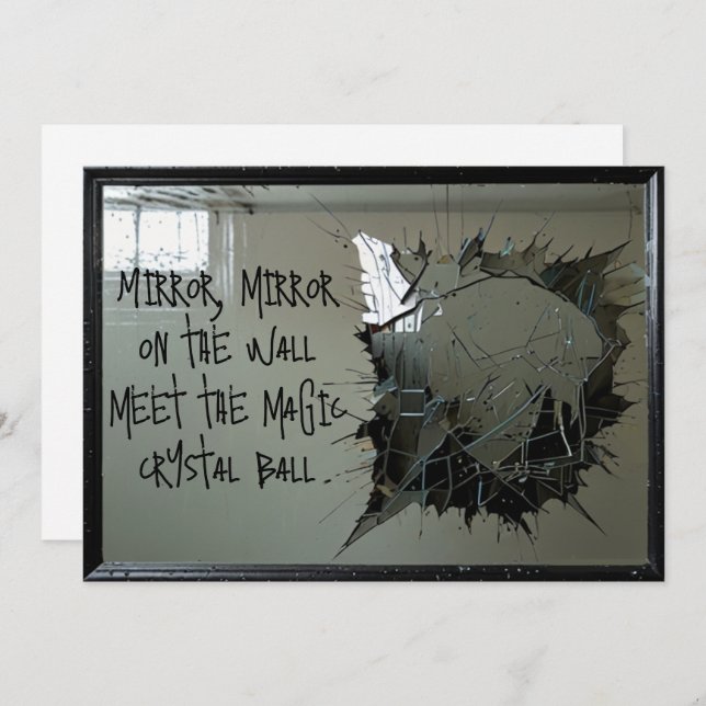 Cartão De Festividades Espelho Mágico Na Parede Conheça A Psicologia Da B (Frente/Verso)