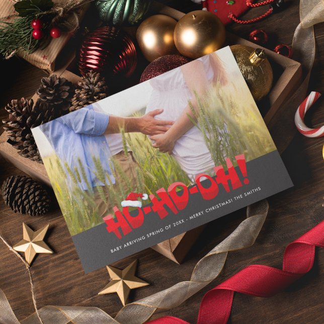 Cartão De Festividades Esperando o Natal da foto do Casal bebê (Criador carregado)